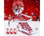 1 Set Electric Track Toy with Light Music Escalator Multi-layer Santa Claus Automatically Climbs Stairs Toy for Indoor