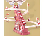 1 Set Electric Track Toy with Light Music Escalator Multi-layer Santa Claus Automatically Climbs Stairs Toy for Indoor