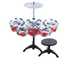 1 Set Popular Percussion Instrument Toy Plastic Drum - Red