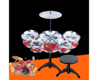 1 Set Popular Percussion Instrument Toy Plastic Drum - Red