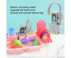 1 Set Play Kitchen Toys Smooth Surface Novel Plastic Children Kitchen Mini Dishwasher Toy for School - Pink