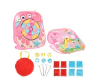 1 Set Sandbag Toy Cartoon Animal Pattern Parent-child Interaction Fabric Bean Bag Toss Game Toy for Outdoor - Pink