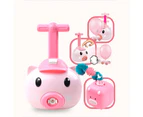 1 Set Vehicle Toy Cartoon Pig Shape Early Education Eco-friendly Air Powered Car Toy for Children