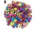 100 Pcs DIY Random Alphabet/Letter Acrylic Cube Spacer Loose Beads Jewelry Making - 11