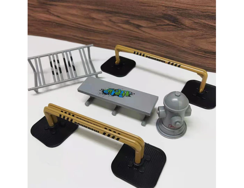 10Pcs/Set Skateboard Scene Props Compact Exquisite Craftsmanship Plastic Fingerboard Obstacles Street Barriers for Indoor