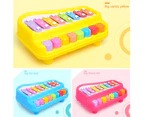 2 in 1 Piano Xylophone Musical Instrument with Music Cards Mallets Educational Kids Toy - Pink