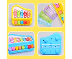 2 in 1 Piano Xylophone Musical Instrument with Music Cards Mallets Educational Kids Toy - Pink