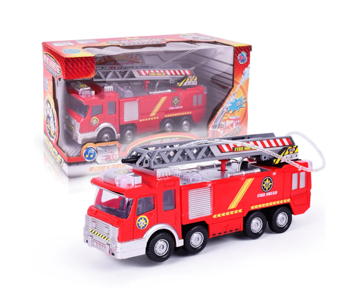 360 Rotation Electric Fire Truck Toy with Music LED Shooting Water Kids Toy Gift