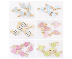 1 Box Wooden Clips Colorful Cartoon Heart-shaped Portable Wood Wall Photo Clips Household Supplies-Multicolor