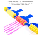 4Pcs/Set Kids Painted Sponge Light Weight Colorful Plastic Kids Craft Sponge Painting Brush for School