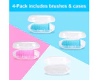 Dog Toothbrush Dog Teeth Cleaning Dog Finger Toothbrush Toothbrush Dog Teeth Brushing Kit 4 Pieces—Multi-Colored