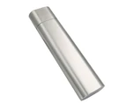 2oz Stainless Steel Hip Flask with Built-in Cigar Tube Holder Travel Accessory-Silver