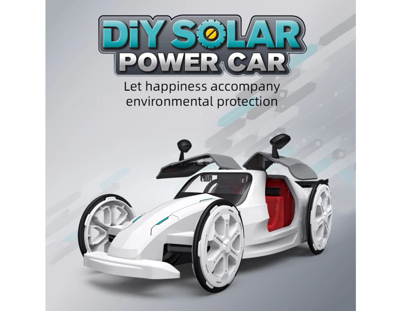 Assembled Educational Kids Vehicle Building Toy Solar Power Sports Car Set Gift