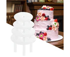 1 Set Reusable Round Cake Spacers Waterproof BPA Free Stacking Cake Stand 12 Cake Rods 4 Cake Separator Plates for Cakes of 4/6/8/10 Inches-White