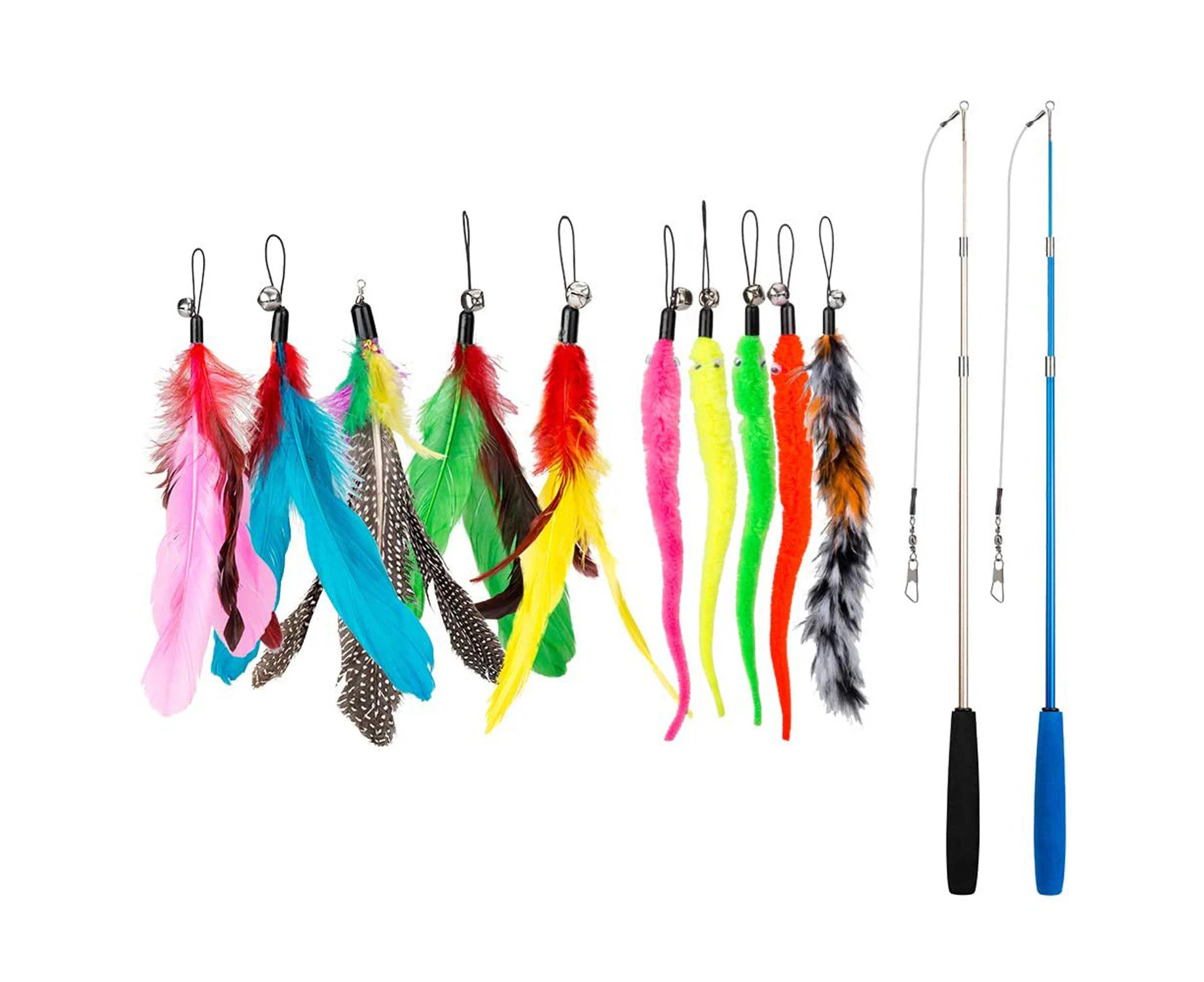 Feather Teaser Cat Toy Interactive Catcher Teaser for Kitten or Cats