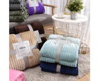 Winter Soft Striped Warm Bed Throw Blanket Bedspread Sofa Bedroom Decoration-Coffee