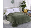 Winter Soft Striped Warm Bed Throw Blanket Bedspread Sofa Bedroom Decoration-Green