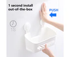 Shower Organizer Punch-free Large Capacity Hollow Bottom Multi-functional Floating Cooking Spice Storage Shelf Household Supplies  White