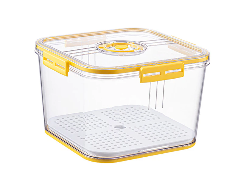 Food Storage Container Square Shape Moist-proof Sealed Design Plastic Kitchen Foods Storage Canisters for Pantry-Yellow L