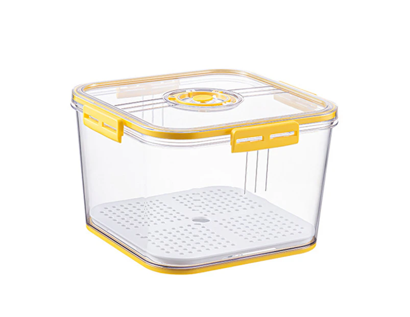 Food Storage Container Square Shape Moist-proof Sealed Design Plastic Kitchen Foods Storage Canisters for Pantry-Yellow M