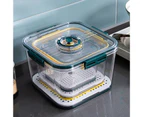 Food Storage Container Square Shape Moist-proof Sealed Design Plastic Kitchen Foods Storage Canisters for Pantry-Green L