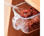 Seasoning Container with Spoon Refillable Wall Mount Drawer Type Spice Organizer Kitchen Tools Light Blue