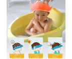 3Pcs Baby Shower Caps Adjustable Silicone Shampoo Swimming Cap Visor Hat For Toddler Toddler Kids Children Protect Eyes Ears