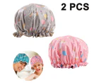 Shower cap|2pcs32cm (grey+pink) big unicorn shower cap