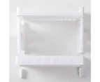 Storage Shelf Double Tiers Multi-Function Plastic Cosmetic Sundries Organizer for Home White