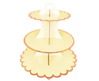 3-Layer Cupcake Dessert Paper Stand Display Rack Birthday Wedding Party Supplies-Yellow