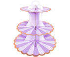 3-Layer Cupcake Dessert Paper Stand Display Rack Birthday Wedding Party Supplies-Purple