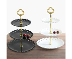 Portable Three Layer Fruit Plate Cake Candy Dessert Storage Stand Rack Holder-Black