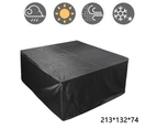 Outdoor Patio Furniture Cover, Rectangular Patio Table Set Cover Waterproof Snow Dust Wind and UV Resistant 210D-213x132x74cm