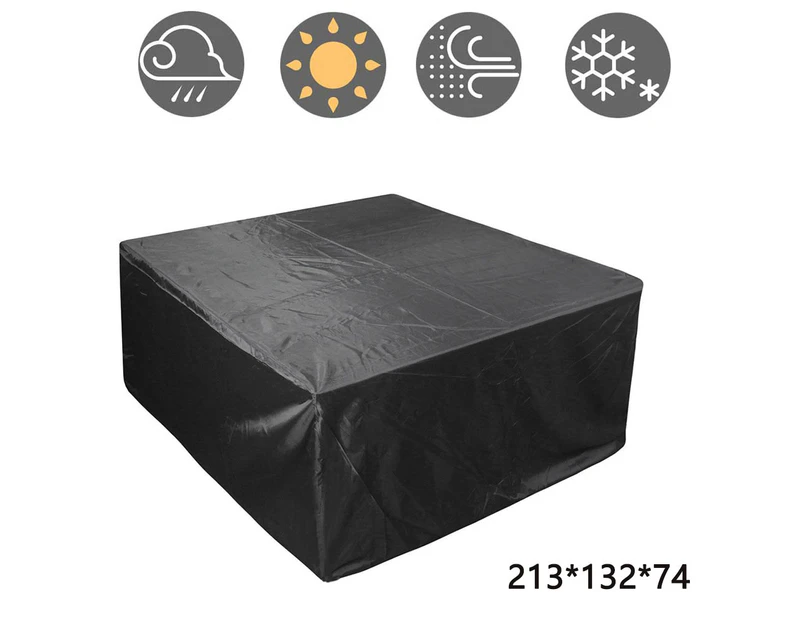 Outdoor Patio Furniture Cover, Rectangular Patio Table Set Cover Waterproof Snow Dust Wind and UV Resistant 210D-213x132x74cm