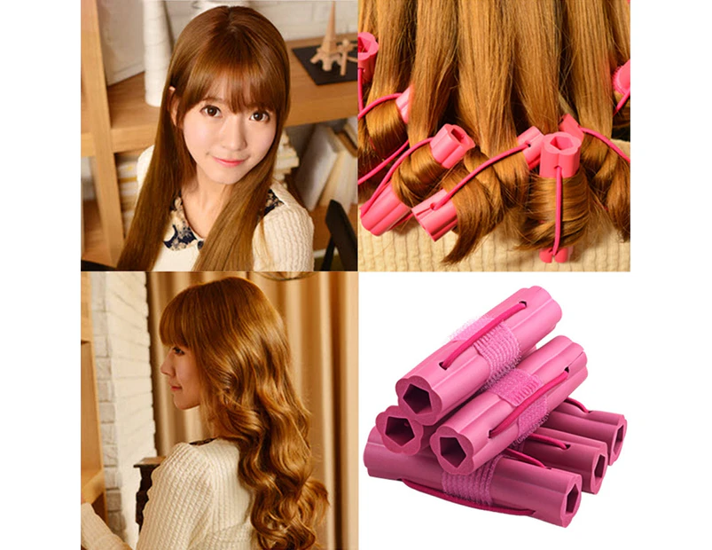 6Pcs Women Flower Design Sponge Hair Curler Maker Roller Rods Salon DIY  Tool .au