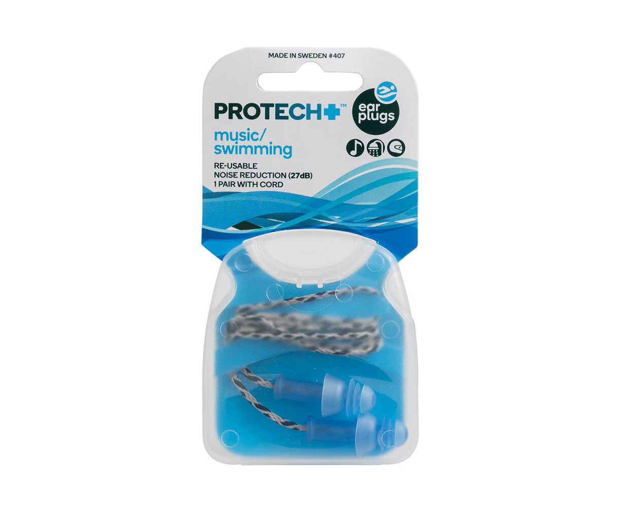 Protech Ear Plugs Noise Control Music Swimming 1 Pair With Cord