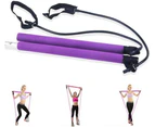 Exercise Pilates Bar Kit with Resistance Band Portable Pilates Stick Toning Bar ~ Purple