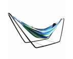 Double Cotton Hammock Optional Steel Frame Stand Combo Swing Chair Home Outdoor [Type: Blue Hammock With Stand]