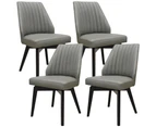 Shelby Set of 4 Dining Chair Genuine Leather Solid Rubber Wood Frame