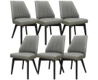 Shelby Set of 6 Dining Chair Genuine Leather Solid Rubber Wood Frame