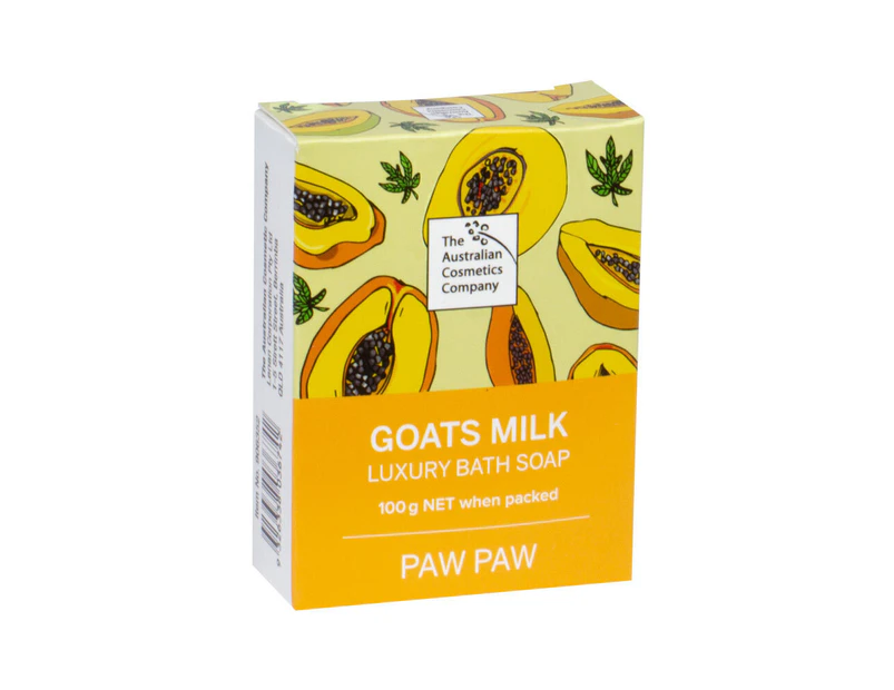 The Australian Cosmetics Company Goats Milk Bath Soap Paw Paw 100g Boxed