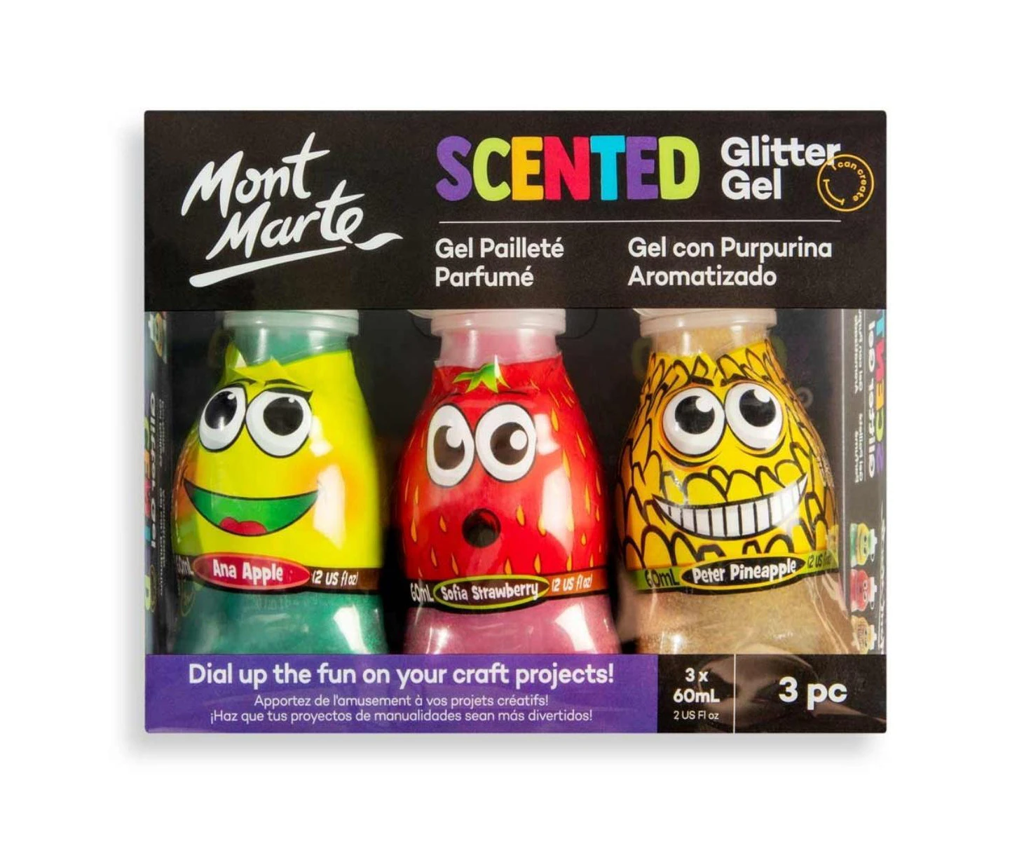 *Mont Marte Kids Scented Glitter Gel 3pc x 60ml