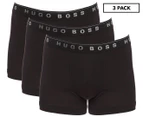 Hugo Boss Men's Pure Cotton Fine Rib Boxer Briefs 3-Pack - Black