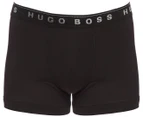 Hugo Boss Men's Pure Cotton Fine Rib Boxer Briefs 3-Pack - Black