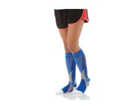 Running Athletic Men Women Color Block Stretch Compression Socks Long Stockings-Black