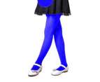 Kids Girls Candy Color Tights Pantyhose Ballet Dance Leggings Hosiery Stockings-Sapphire Blue