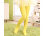 Kids Girls Candy Color Tights Pantyhose Ballet Dance Leggings Hosiery Stockings-Bright Yellow