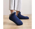 1 Pair Slipper Sock Comfortable Fine Craftsmanship Breathable Large Size Winter Lazy Sock Shoes for Home-Navy Blue