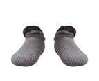 1 Pair Slipper Sock Comfortable Fine Craftsmanship Breathable Large Size Winter Lazy Sock Shoes for Home-Grey