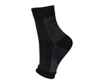 Sports Socks Moisture-wicking Fabric Sweat Absorption Ankle Protection Anti-fatigue Compression Socks Foot Fitness Supply-Black White